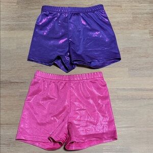 Purple and Pink Kids Gymnastics Shorts | 4-5T